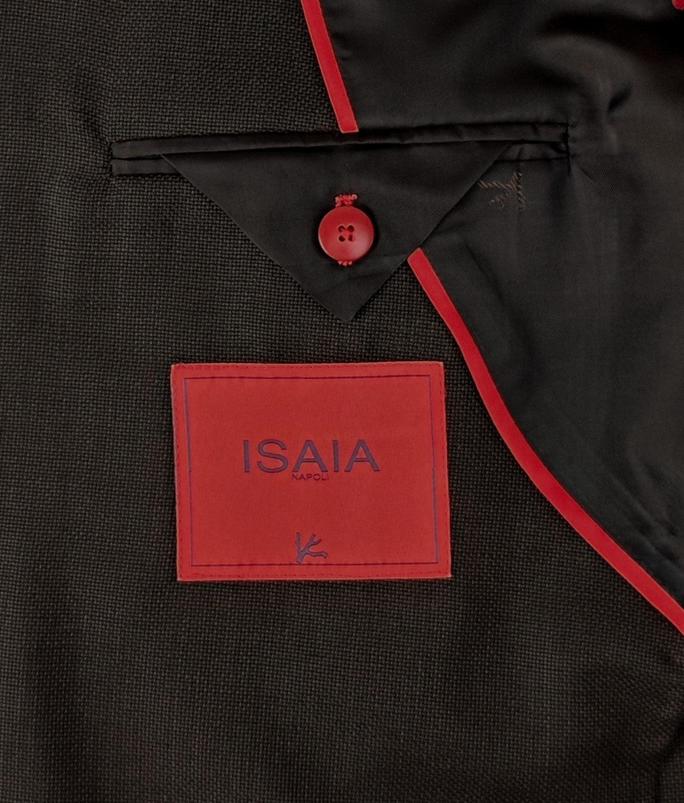 $5725 ISAIA NAPOLI "Capri" Brown Jacket Sport Coat Hopsack Wool 46 US / 56 EU 8R