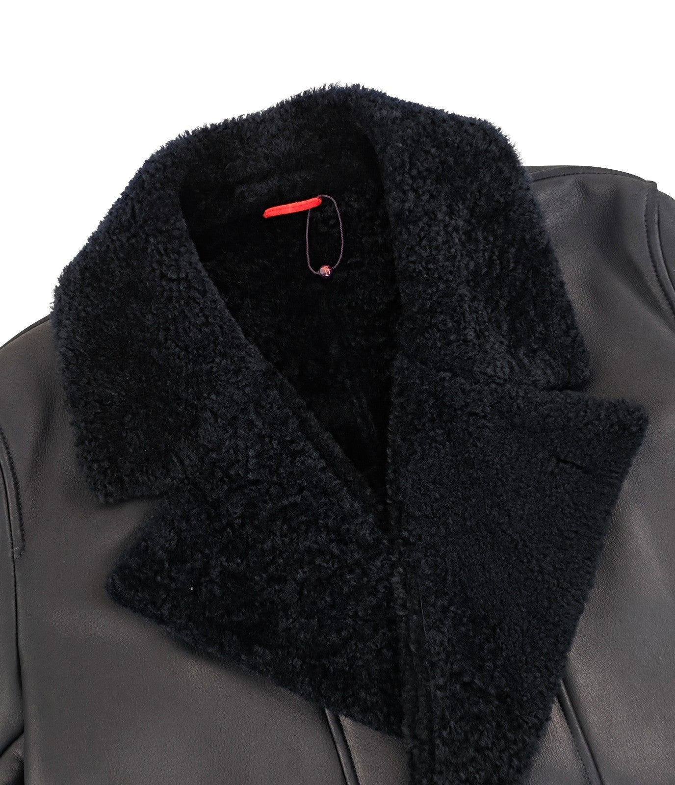 7400$ ISAIA NAPOLI Blue Midnight Shearling Coat 100% Lambskin 44 US / 54 EU