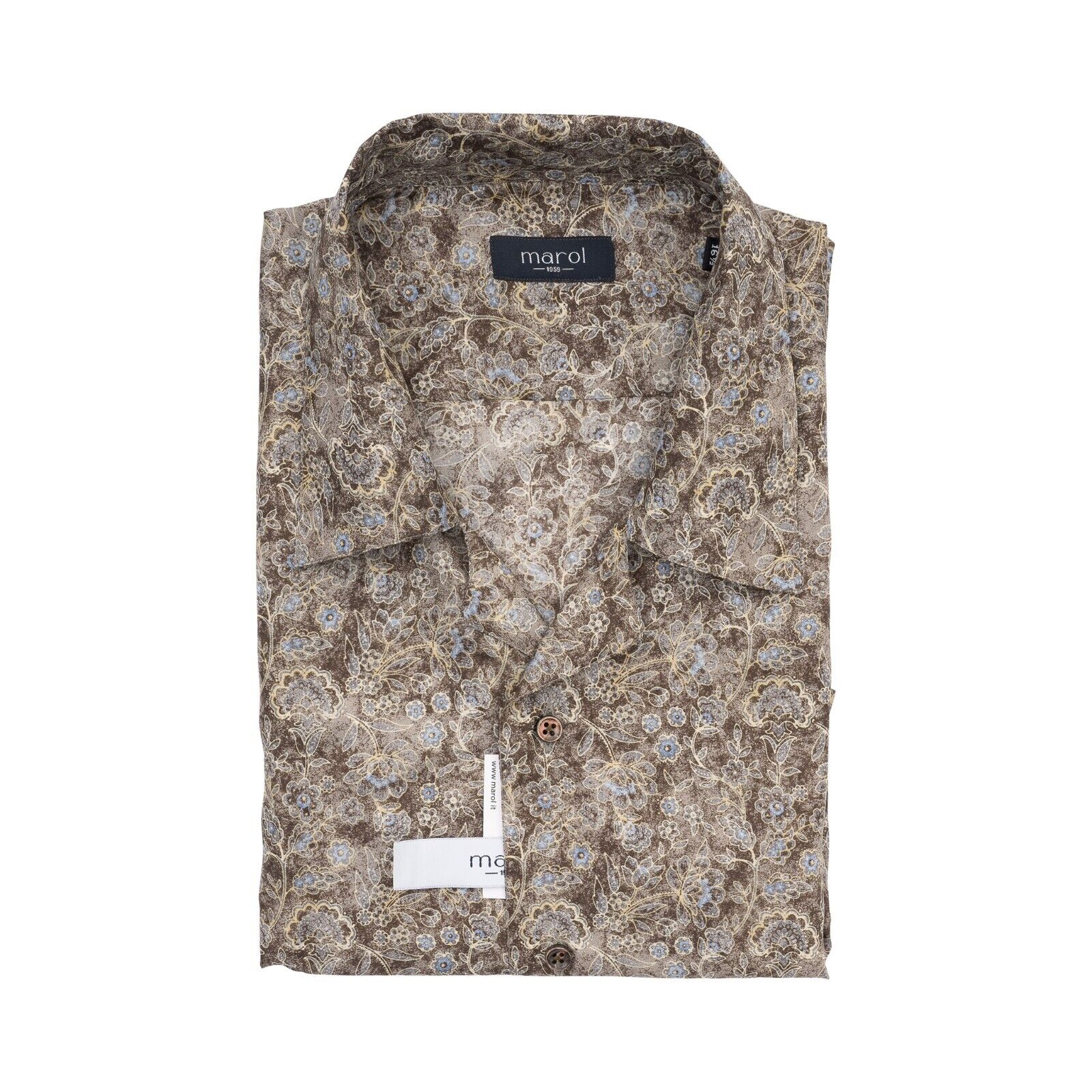 1400$ LUXURY MAROL BOLOGNA Floral Camp Collar Shirt 100% COMO SILK