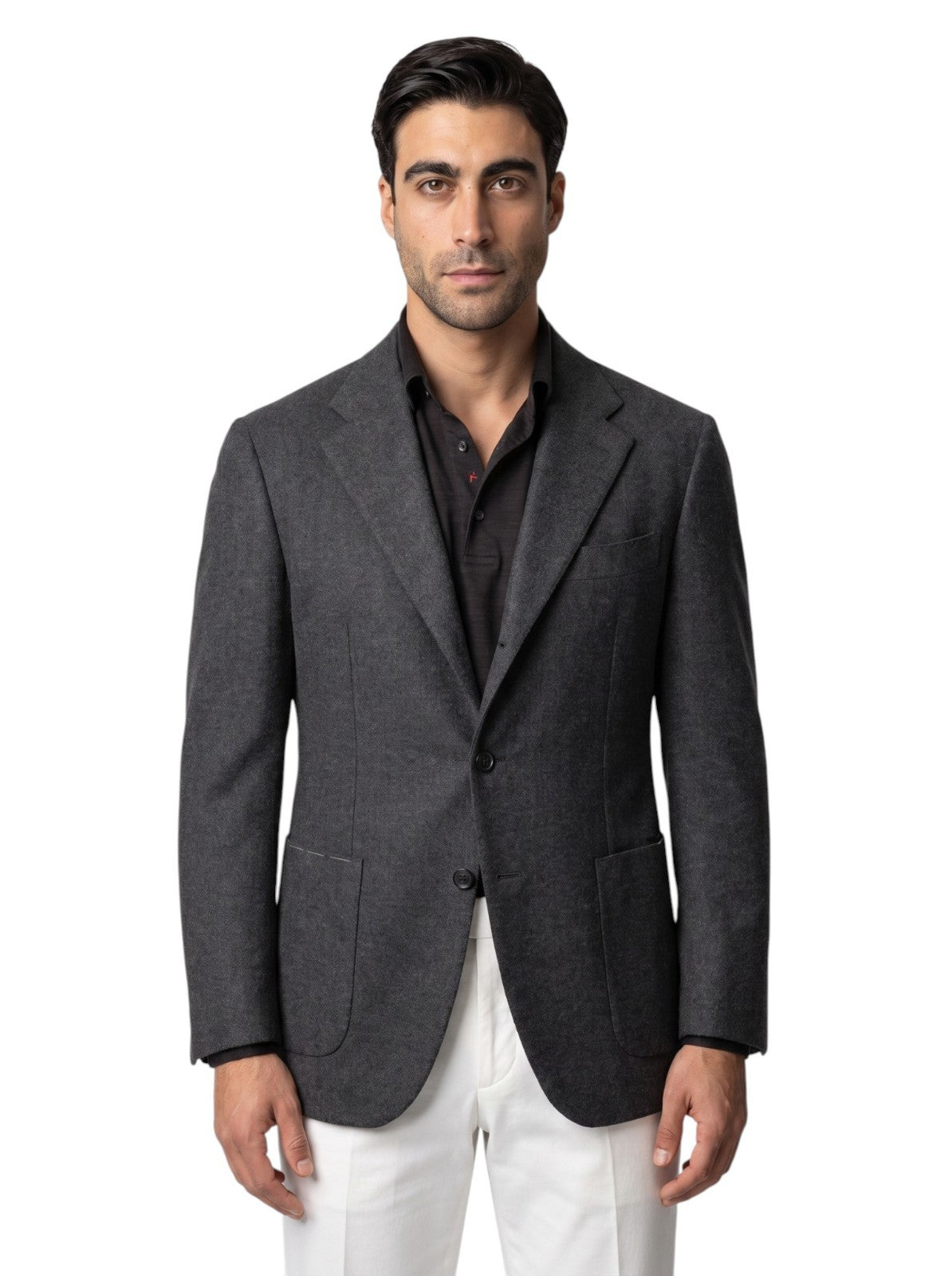 2750$ SARTORIO KITON Gray Handmade Jacket Sport Coat 100% Cashmere
