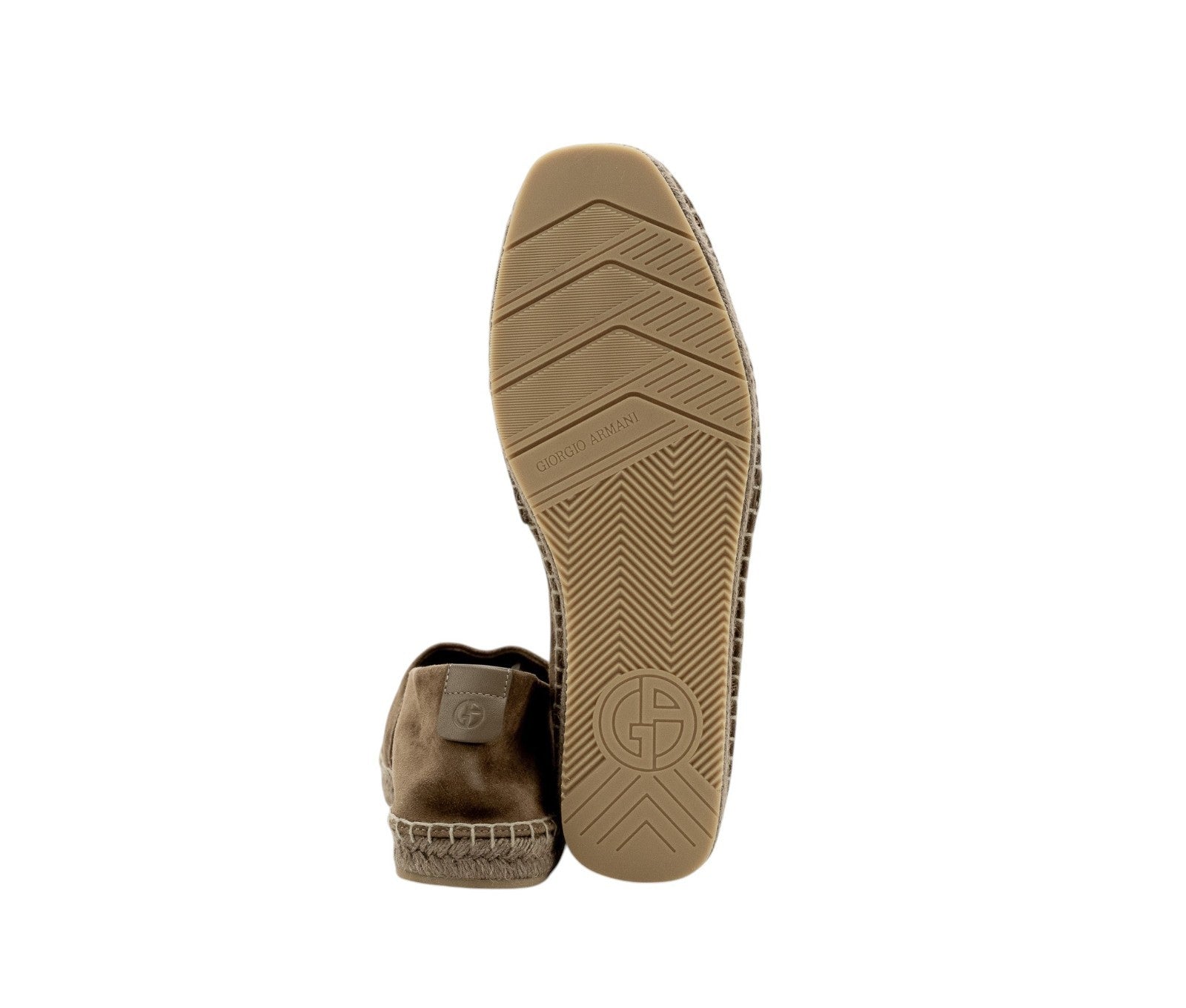 600$ GIORGIO ARMANI Espadrillas Shoes Gray Leather "LOGO" 9 UK / 10 US / 43 IT