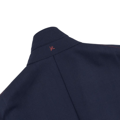 7100$ ISAIA "Portofino" Blue Navy Double Breasted Overcoat Coat Wool 38 US 48 IT