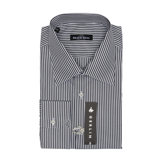 690$ LUXURY GERLIN Shirt Striped SUPRALUX ALUMO Cotton 16 - 41  2AH ZILLI