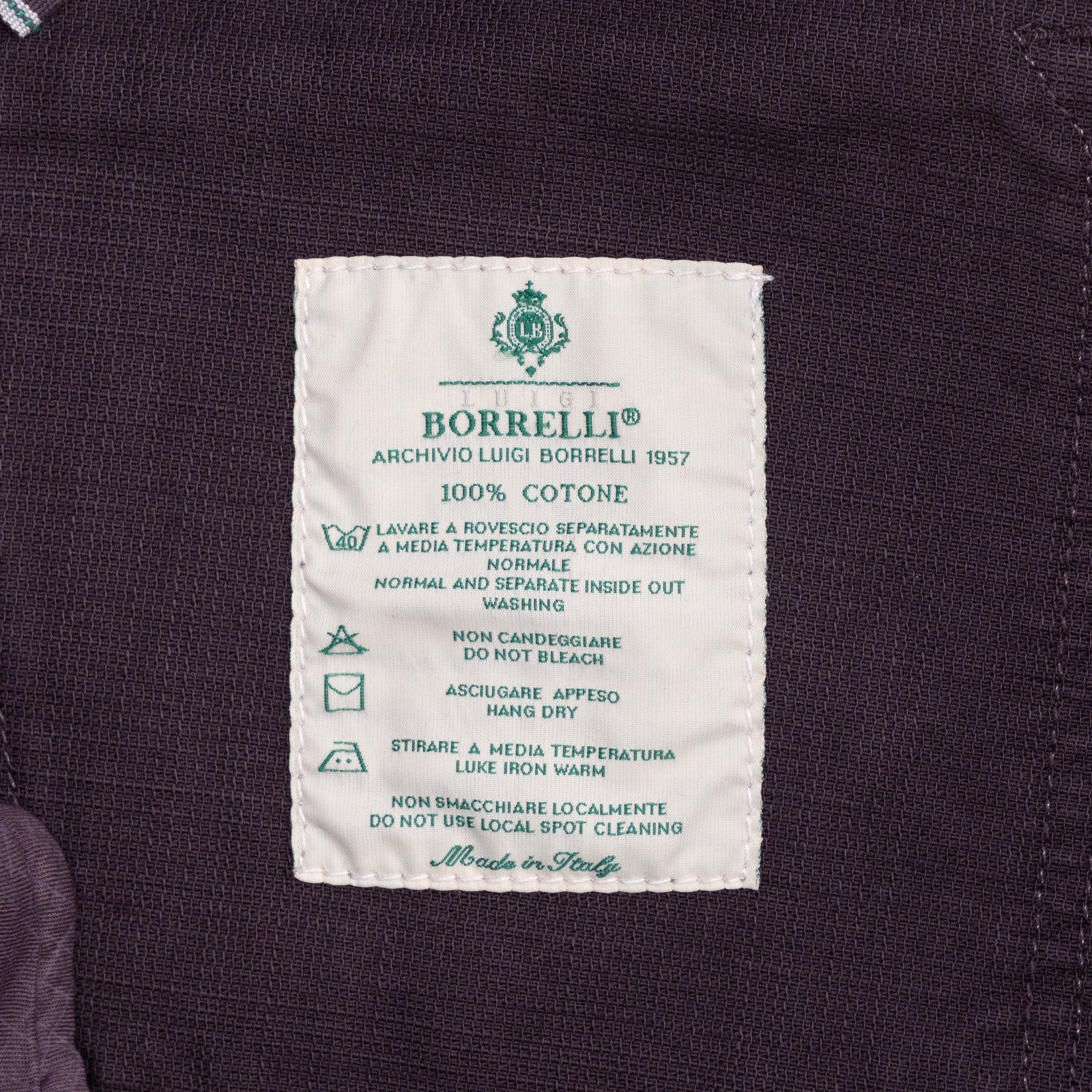 415$ LUIGI BORRELLI NAPOLI 5 Pockets Plum Denim Jeans Cotton 34 US / 50 EU