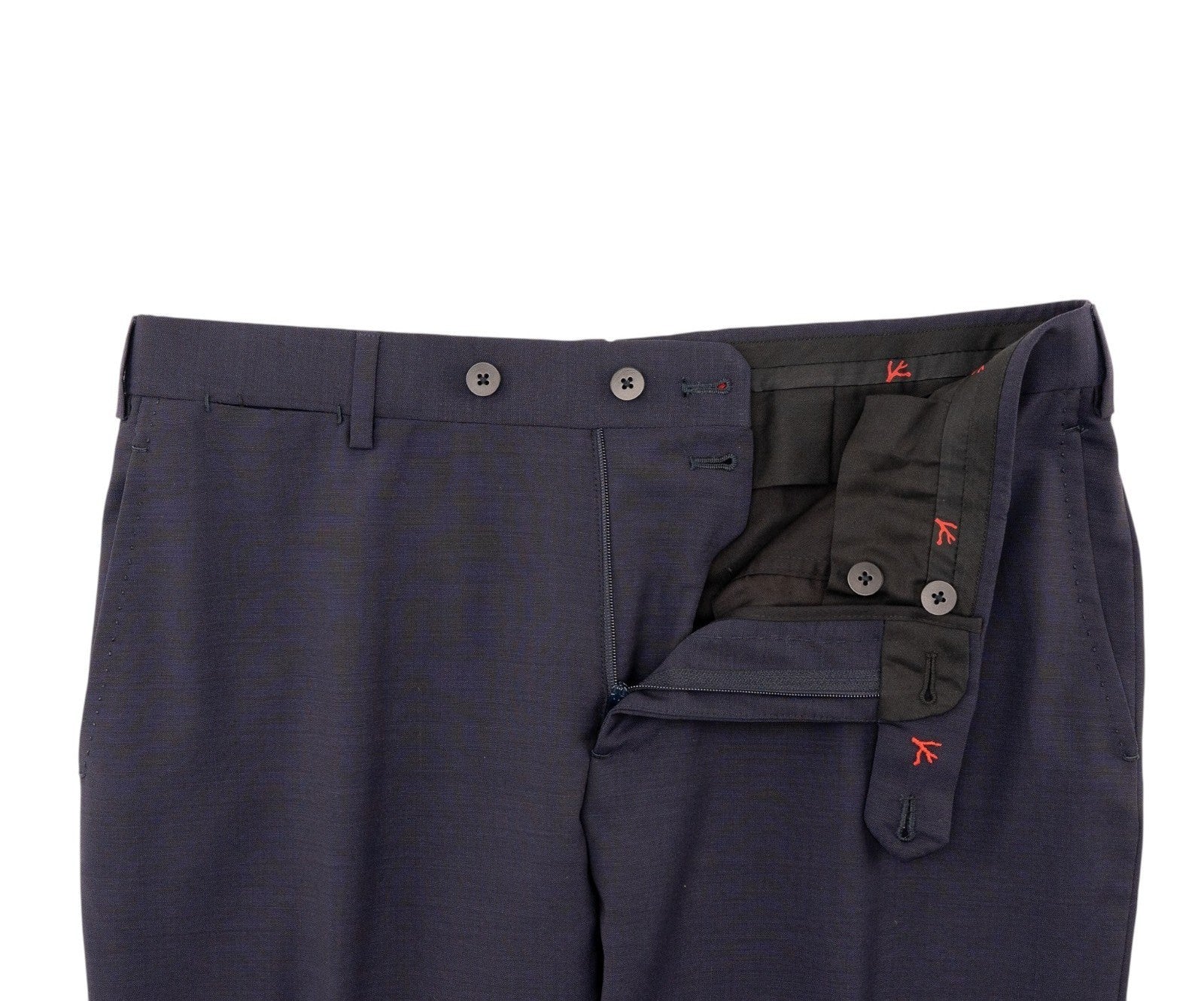 1550$ ISAIA Tapered Dress Pant Fine Wool Mohair Blue Indigo 32 US / 48 EU 7R
