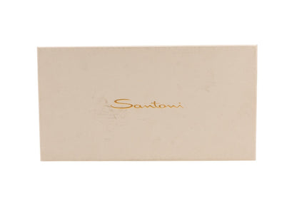 1360$ SANTONI Derby Shoes Blue Antiqued Leather Handmade in Italy