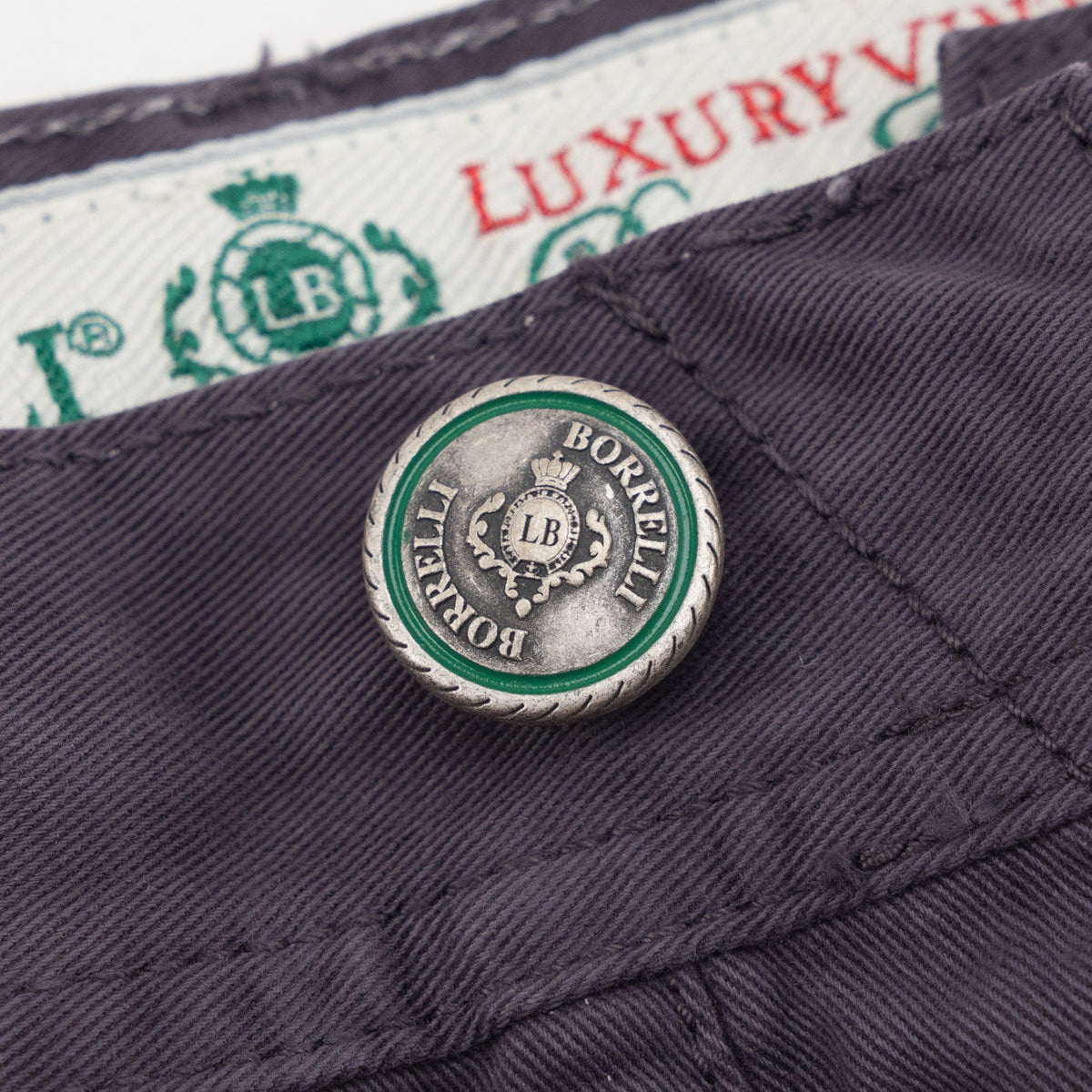 415$ LUIGI BORRELLI NAPOLI Washed Dark Purple Denim Jeans Cotton 35 US / 51 EU
