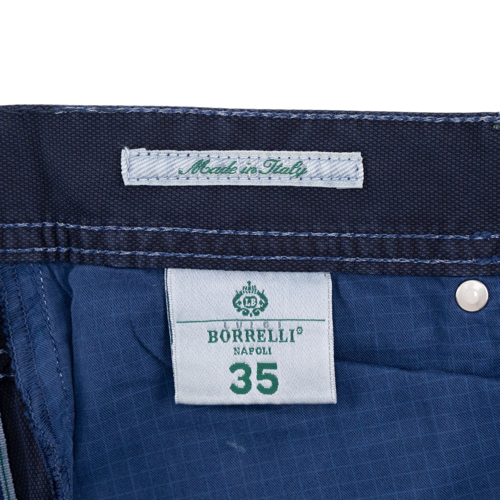 415$ LUIGI BORRELLI NAPOLI Blue Navy Denim Jeans Pant Cotton 35 US / 51  EU