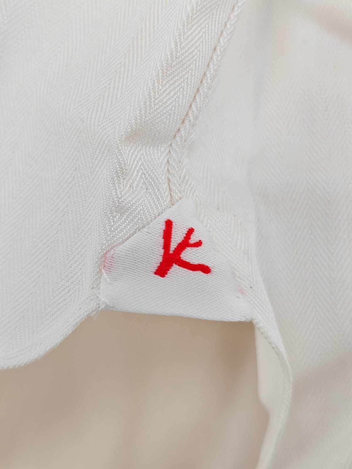 780$ ISAIA NAPOLI Dress Shirt Ivory Herringbone Medium Cotton 16 - 41  4F