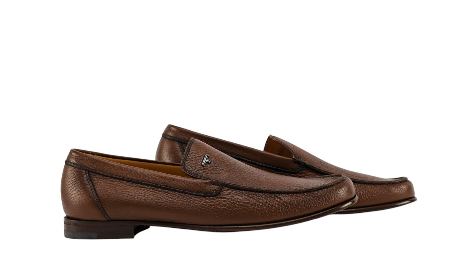 1300$ TESTONI "Bracciano" Loafer Shoes Deerskin Chestnut 8 UK / 9 US / 42 IT