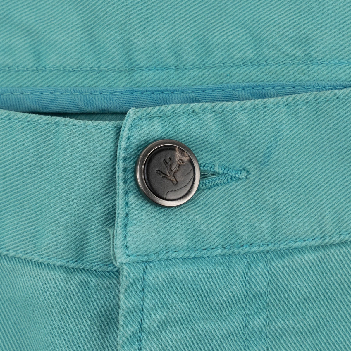 690$ ISAIA NAPOLI Turquoise 5 Pockets Pant Denim Cotton 46 US / 56 EU