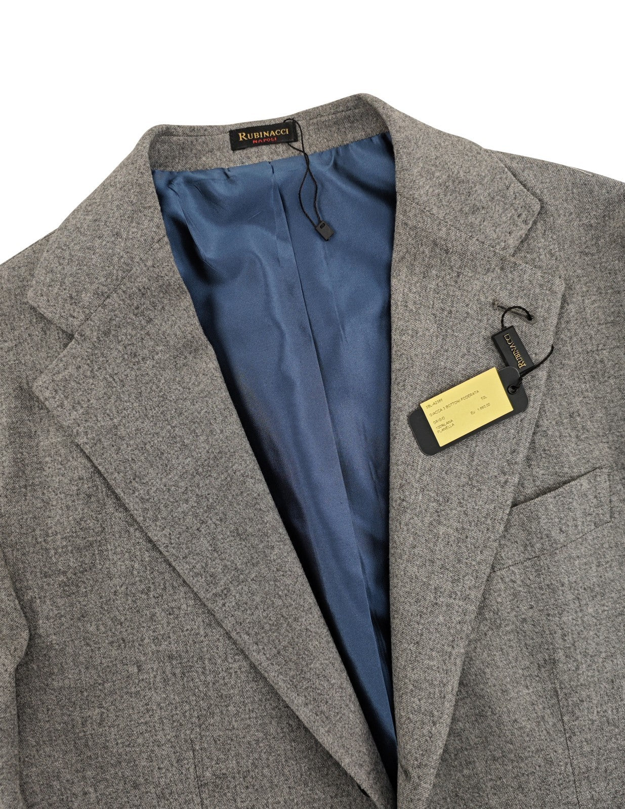 $1870 RUBINACCI NAPOLI Gray 3/2 Roll Jacket Sport Coat Wool 40 US / 50 EU