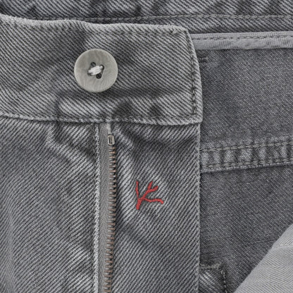 795$ ISAIA NAPOLI "Chiaia" Gray Denim Jeans 5 Pocket Pant Cotton 32 US / 48 EU