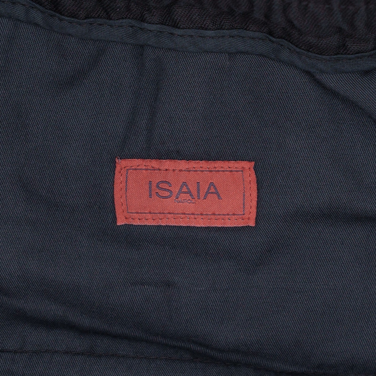 1050$ ISAIA Midnight Blue Drawstring Pant Cotton - Linen Tapered 34 US / 50 IT