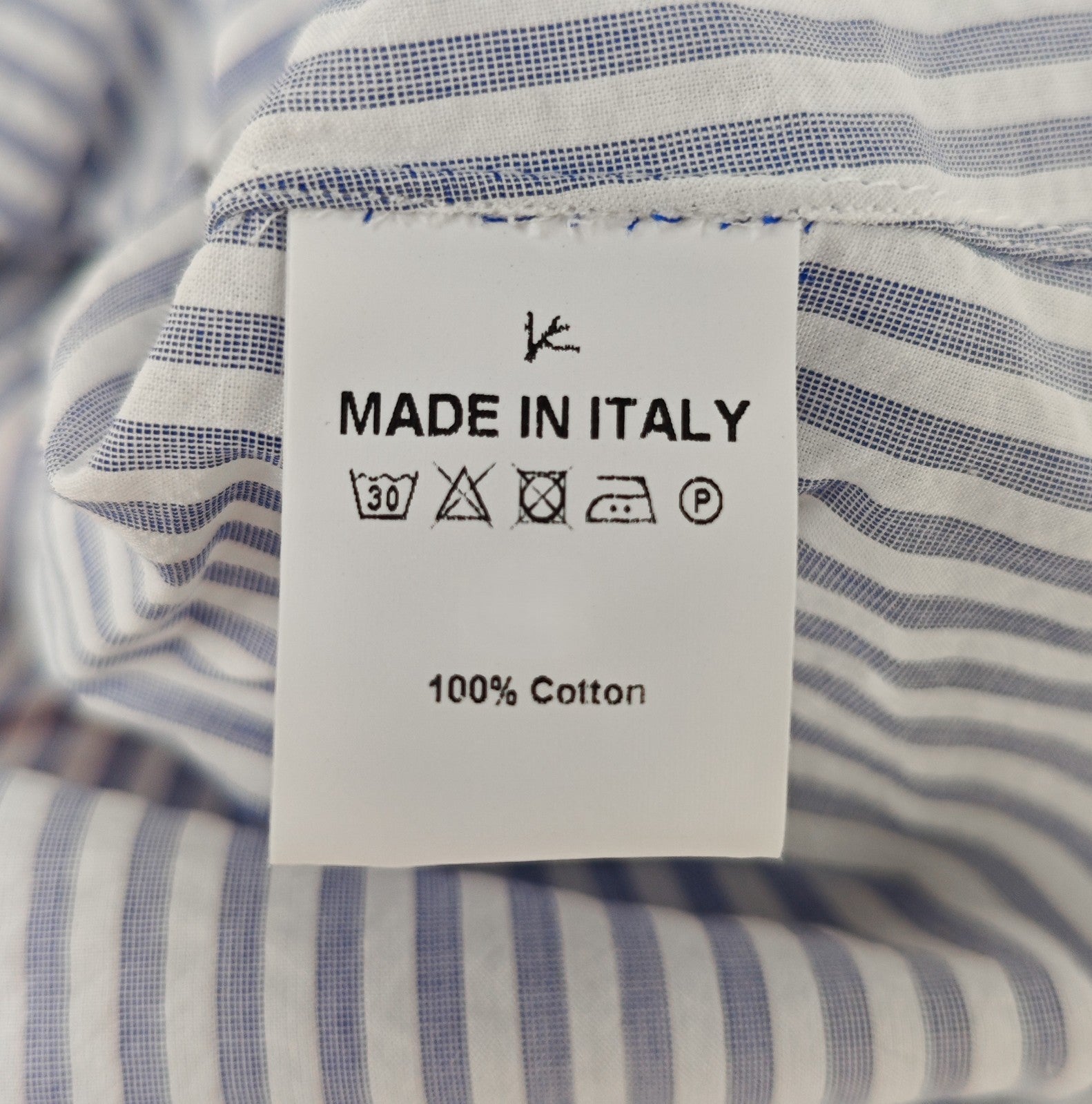 770$ ISAIA NAPOLI "Mix" White / Blue Striped Dress Shirt Seersucker Cotton