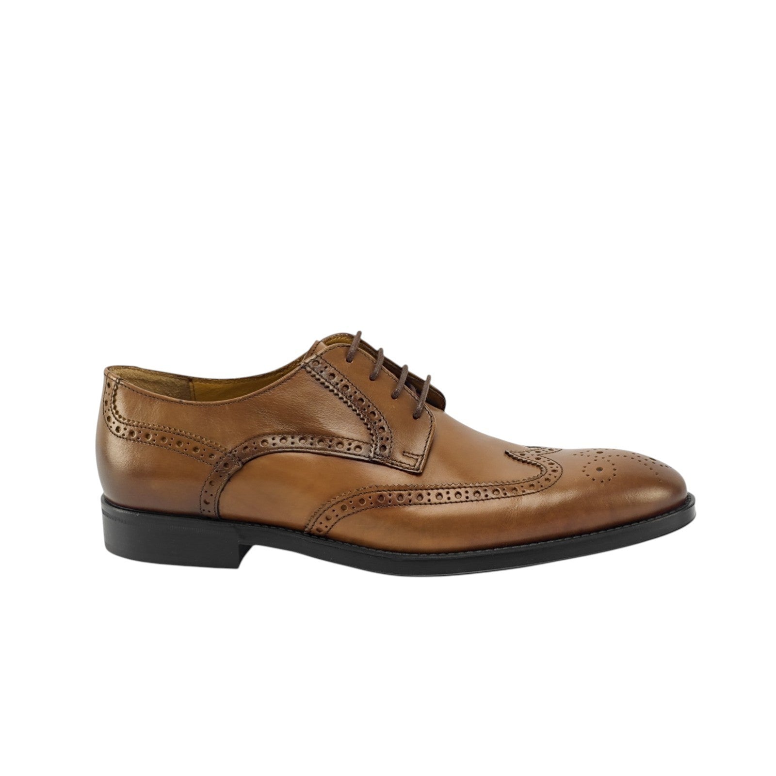 1200$ TESTONI Derby Shoes Burnished Calf Caramel 8 UK / 9 US / 42 IT