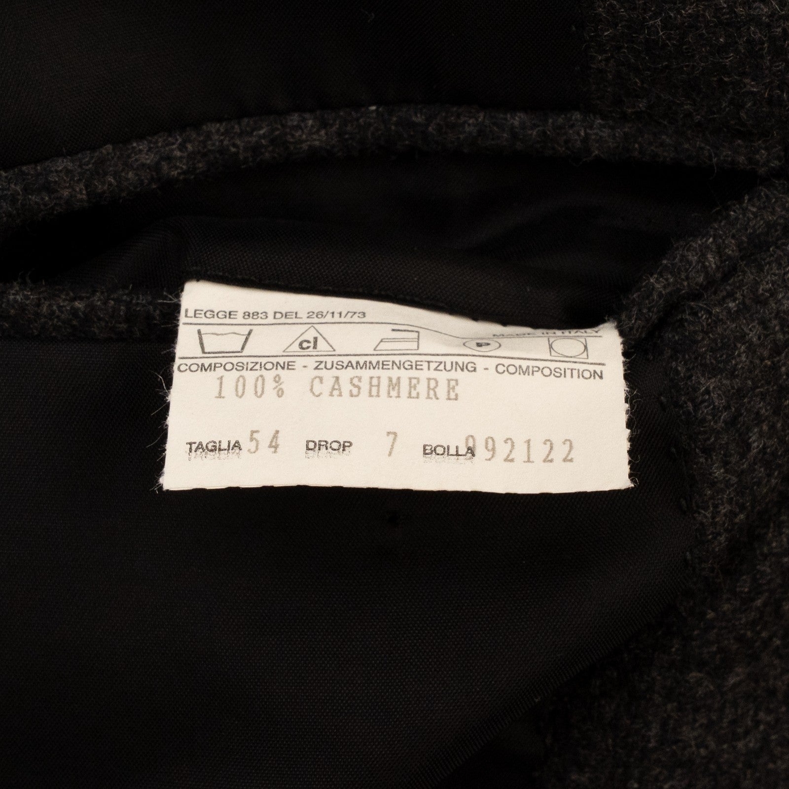 2750$ SARTORIO KITON Dark Gray Jacket Sport Coat 100% Cashmere 44 US / 54 EU  7R