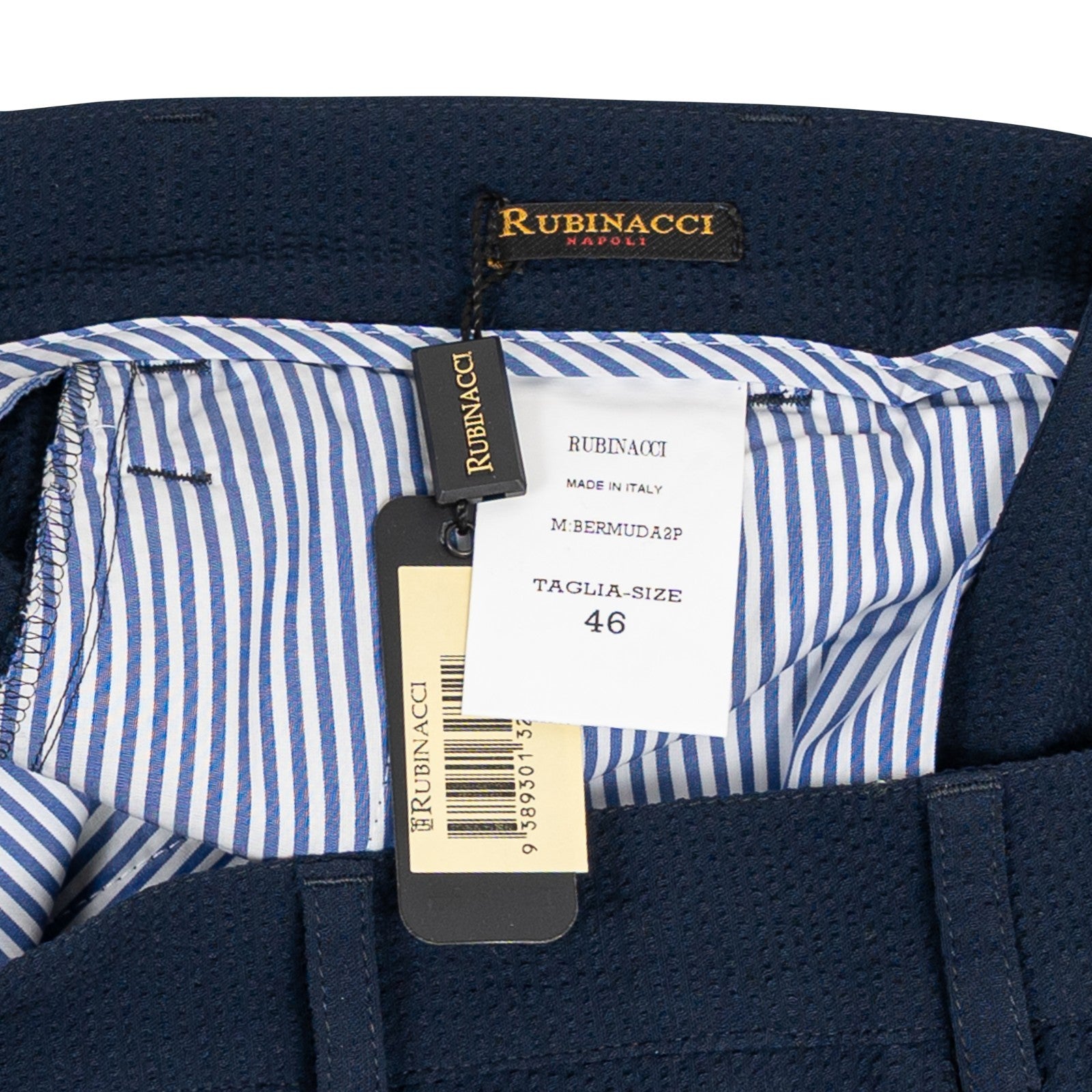 550$ RUBINACCI NAPOLI Manny Gurkha Blue Short Pant Seersucker Cotton