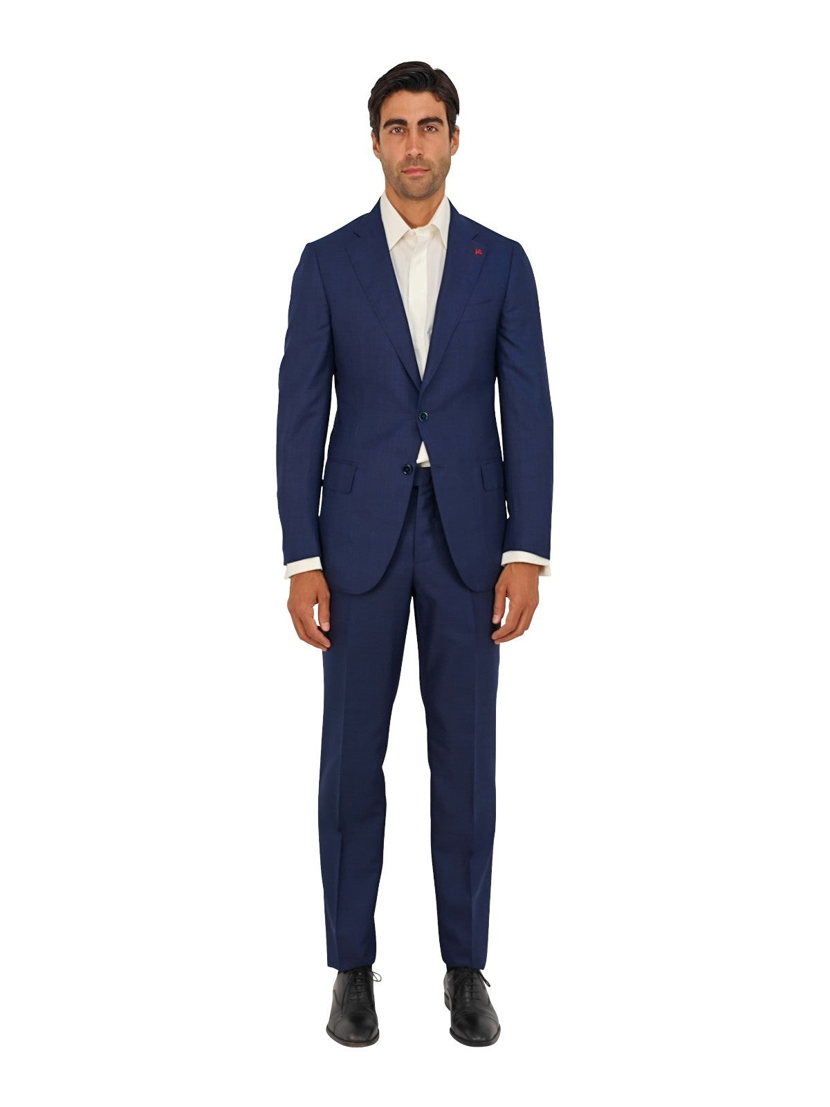 $5800 ISAIA NAPOLI Blue Solid Hand-Sewn Suit Wool / Silk  38 US / 48 EU 8R