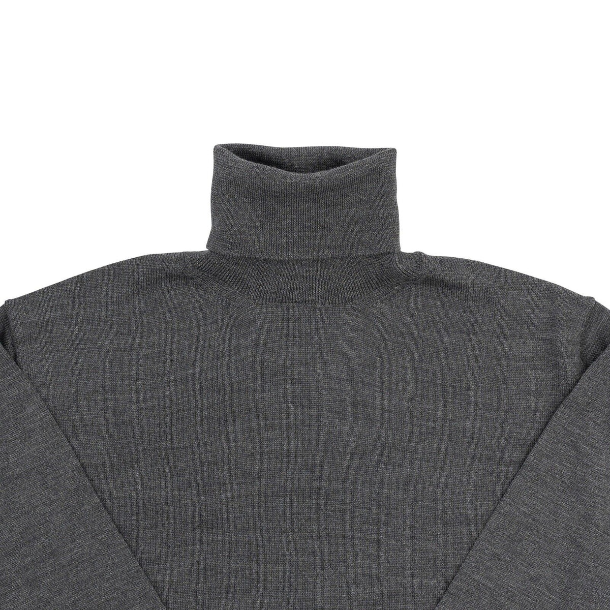 1400$ ISAIA NAPOLI Gray Knit Sweater Turtleneck Fine Wool Size S
