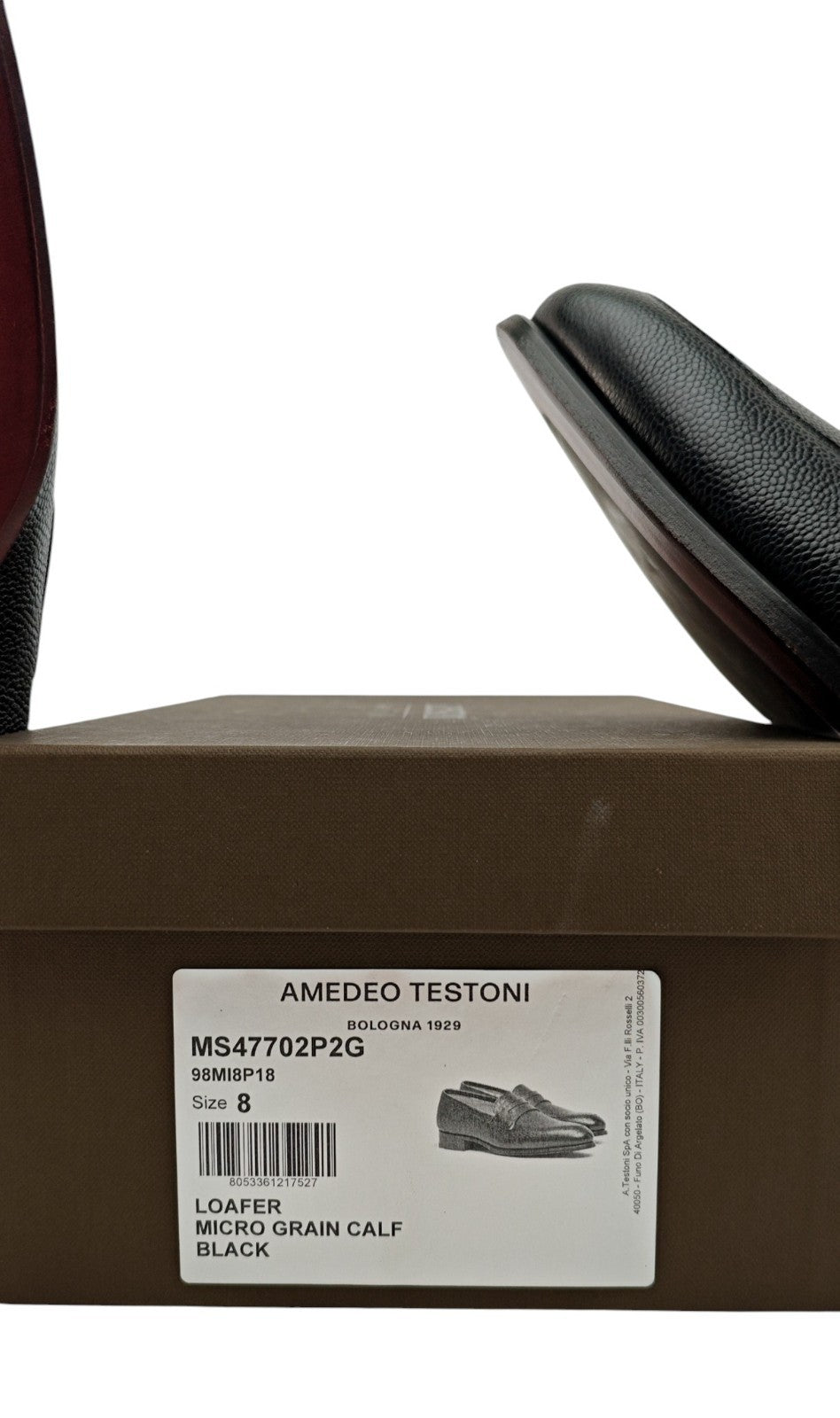 1200$ TESTONI Penny Loafer Shoes Micro Grain Calf Black 8 UK / 9 US / 42 IT