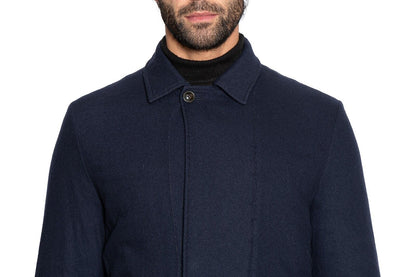 $980 MI.DA TOKYO-FIRENZE Trench Coat Cashmere Blu Filled in Cashmere 38 US 48 EU