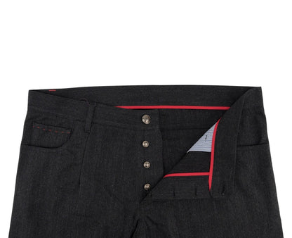 750$ ISAIA NAPOLI "Comfort" Black 5 Pocket Pant Cotton Regular 40 US / 56 EU