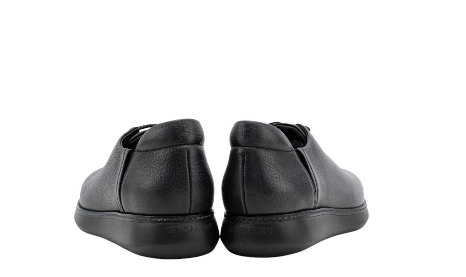 $1150 GIORGIO ARMANI Derby Sneakers Shoes buffered Black 6.5 UK  7.5 US  40.5 IT