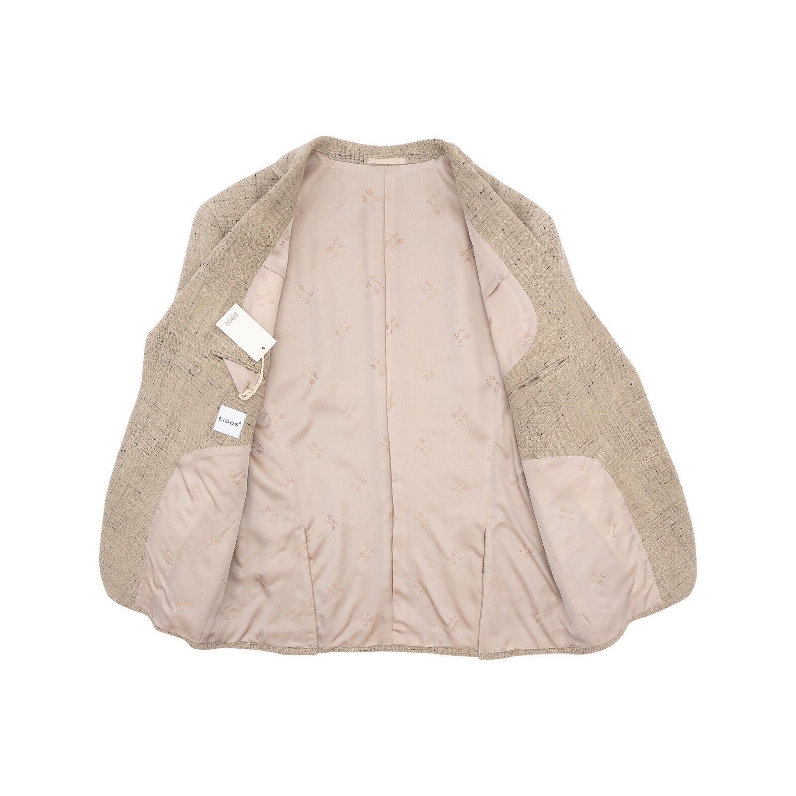 $1500 EIDOS by ISAIA NAPOLI Beige Jacket Sport Coat Irish Linen