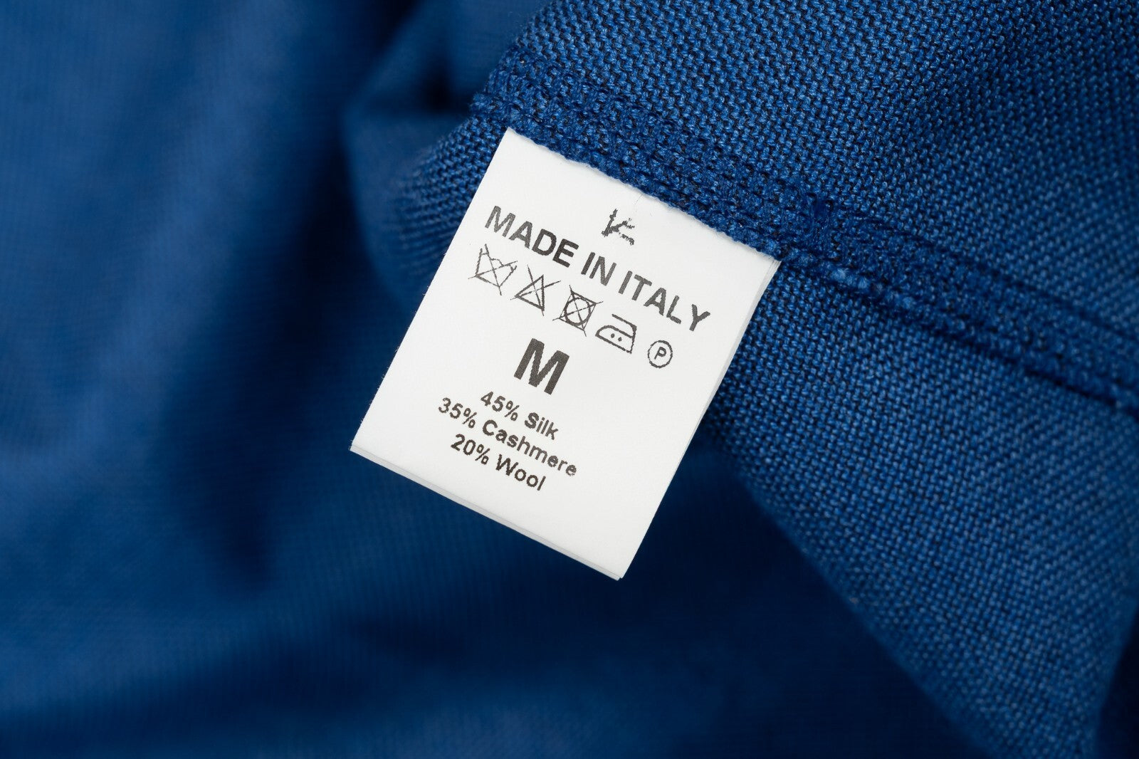 110$ ISAIA NAPOLI Blue Sartorial Shirt Camp Collar Silk / Cashmere / Wool Size M