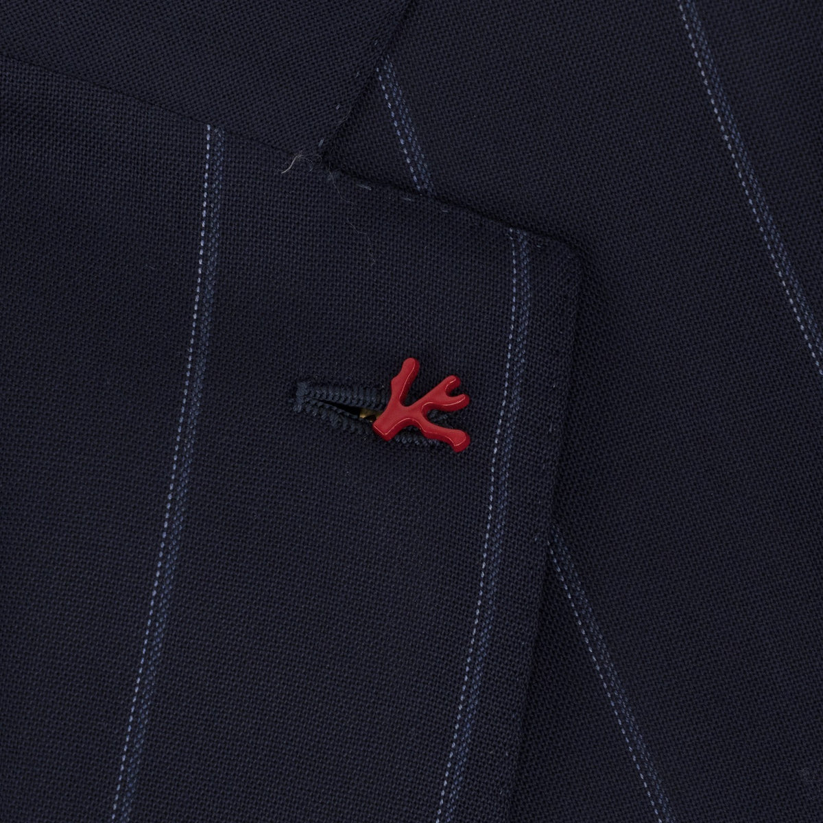 $6700 ISAIA "Gregorio" Dark Blue Suit Fine Wool Striped 42 US / 52 EU 8R