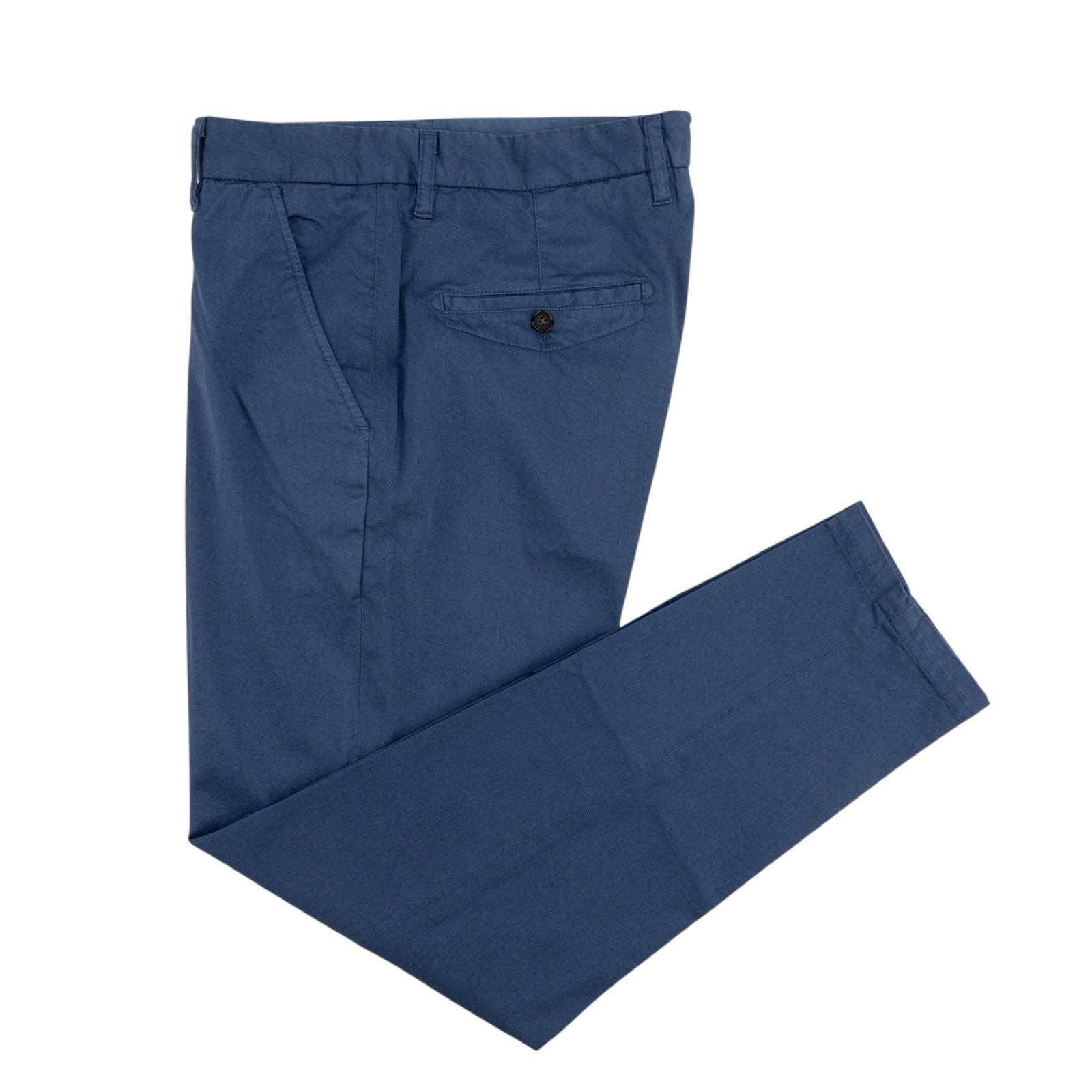 720$ ISAIA NAPOLI Blue 5 Pockets Chino Pant Twill Cotton Slim-TaperedFit