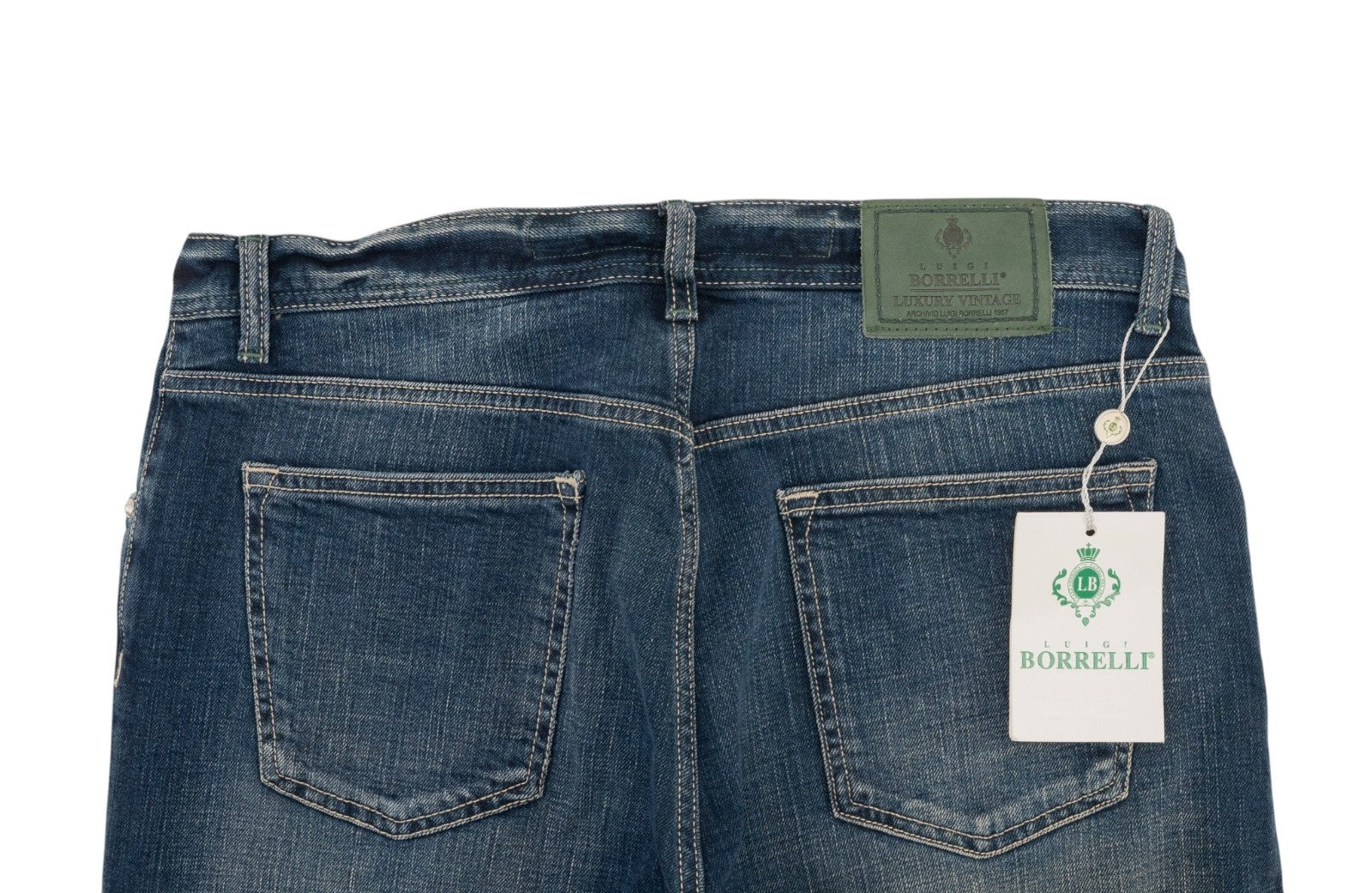 415$ LUIGI BORRELLI NAPOLI Washed Blue Denim Jeans Cotton 36 US / 52 EU