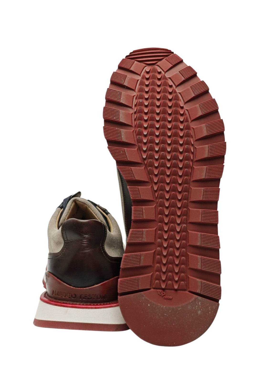 1200$ TESTONI "Piuma" Sport Sneaker Suede + Calf  9 UK / 10  US / 43 IT