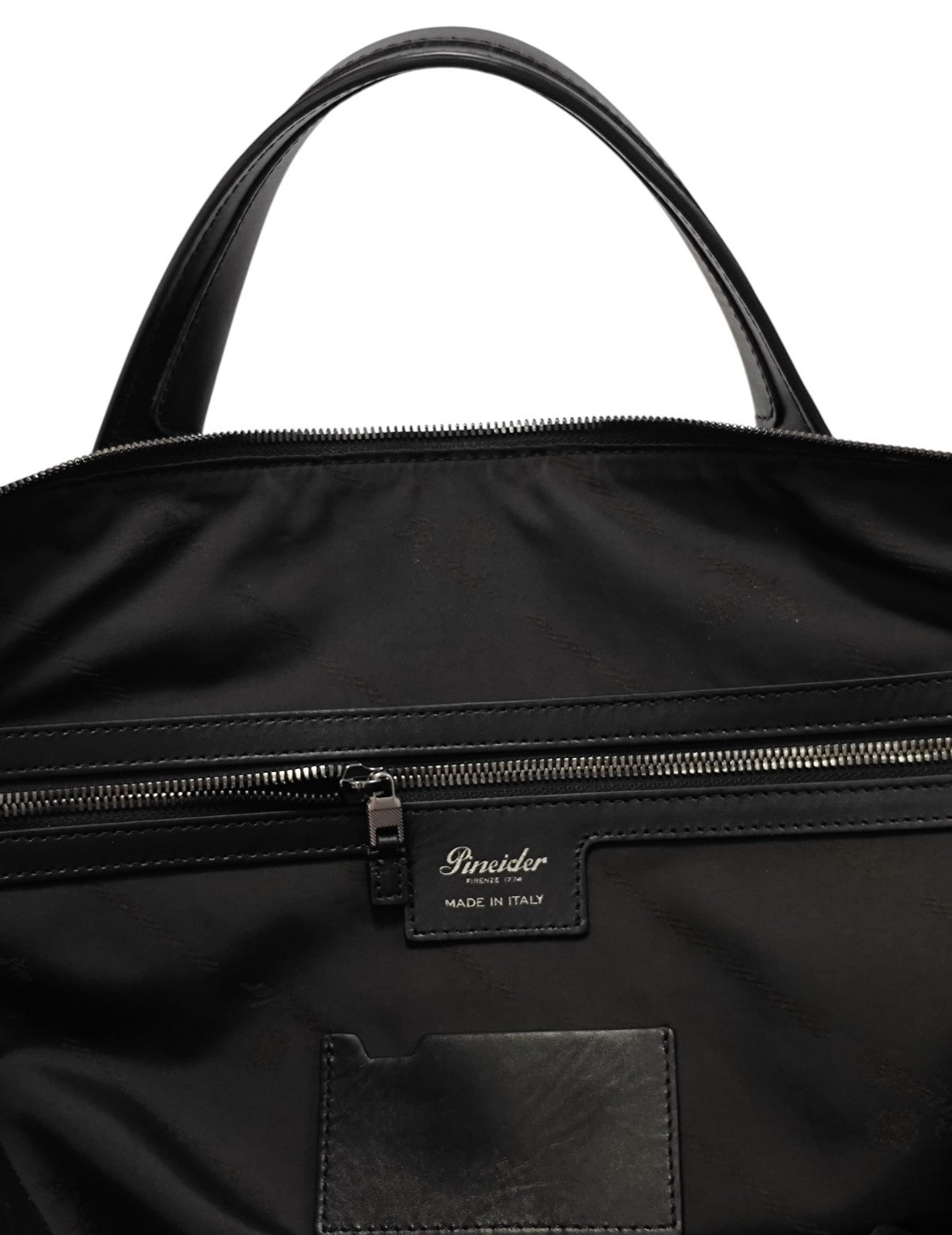 1300$ PINEIDER FIRENZE 1774 Leather & Nylon Shoulder Travel Duffle Bag Black