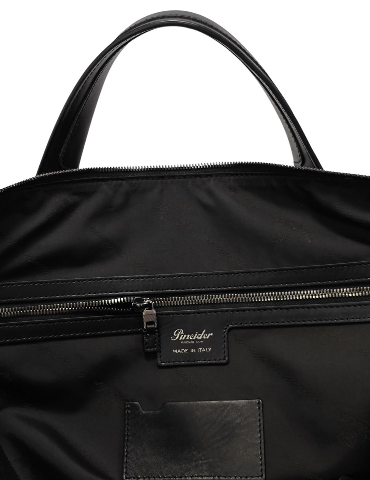 1300$ PINEIDER FIRENZE 1774 Leather & Nylon Shoulder Travel Duffle Bag Black