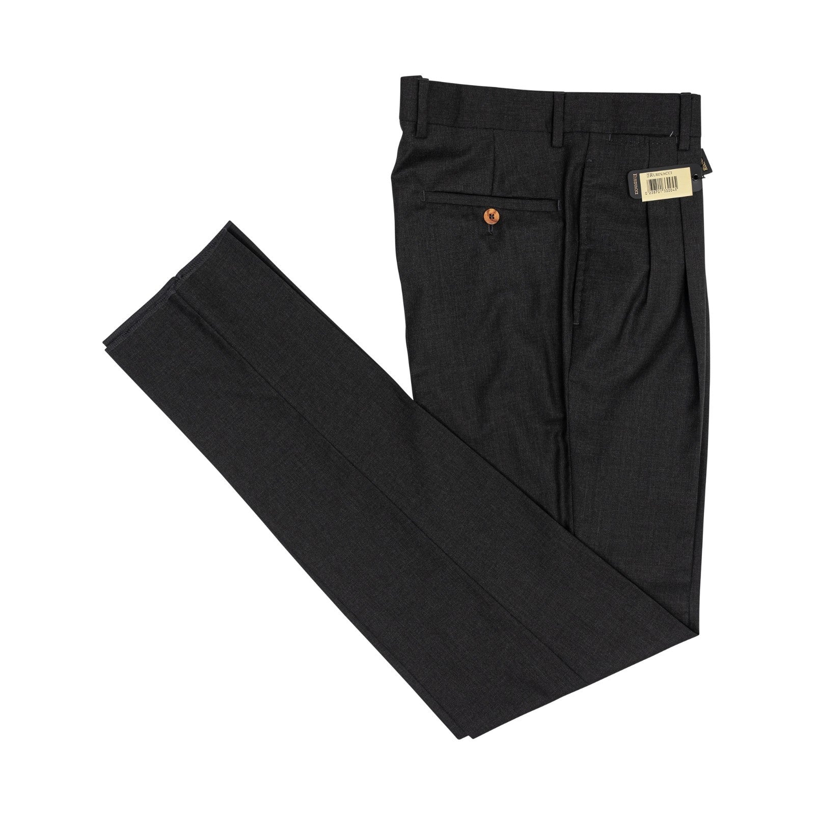 670$ RUBINACCI NAPOLI Dark Gray Trouser Pant Fine Wool & Silk 30 US / 46 EU