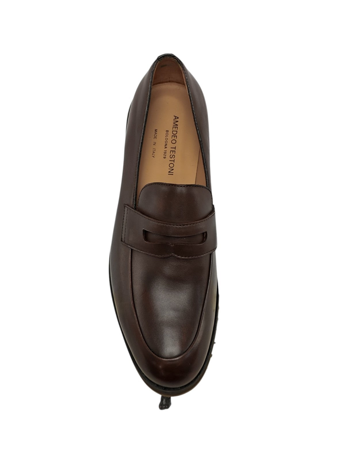 1250$ TESTONI "Pisa" Brown Loafer Shoes Calf Espresso 8 UK / 9 US / 42 IT