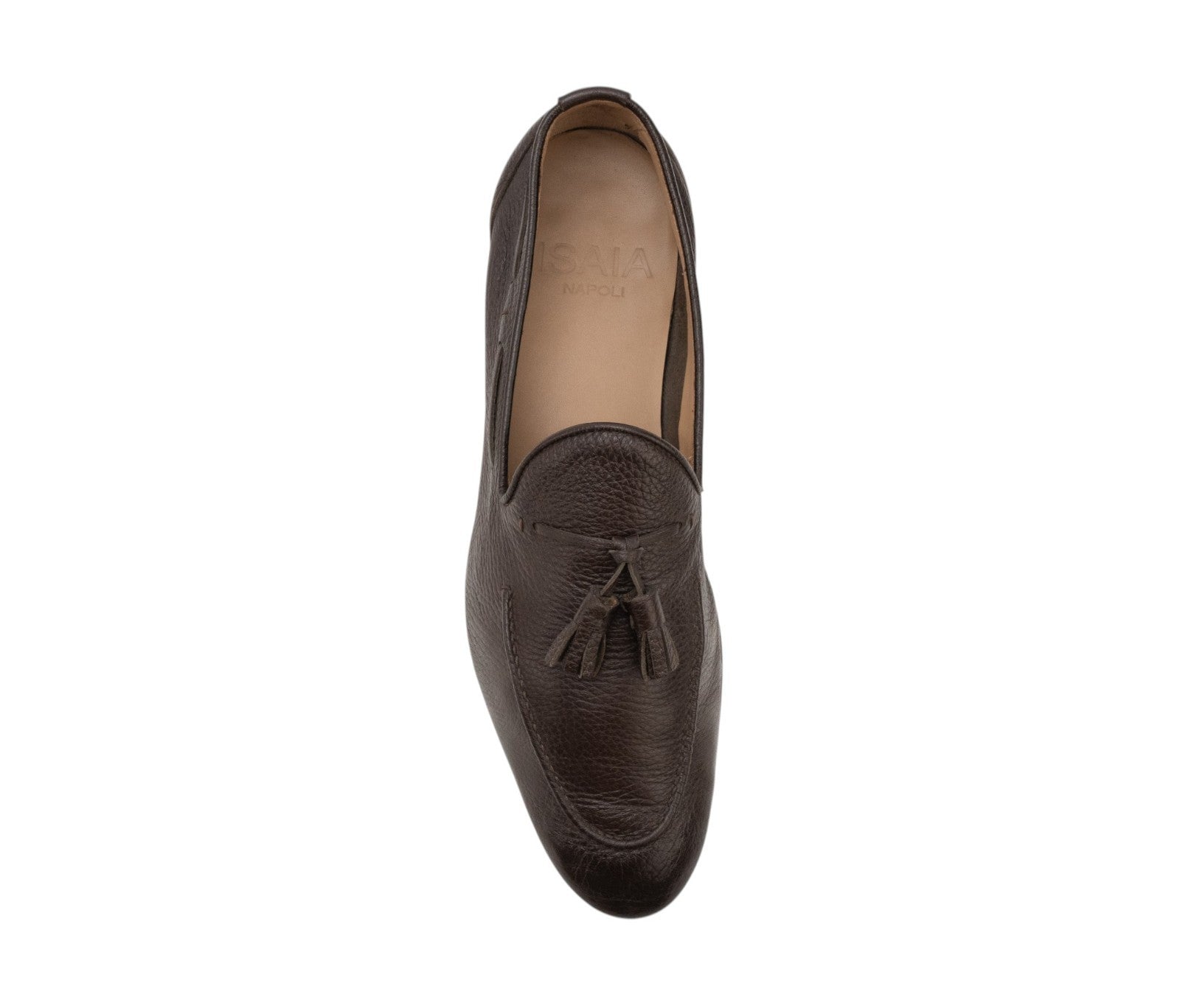 ISAIA NAPOLI Brown Deerskin Tassel Loafers Shoes Leather 9 UK / 10 US / 43 IT