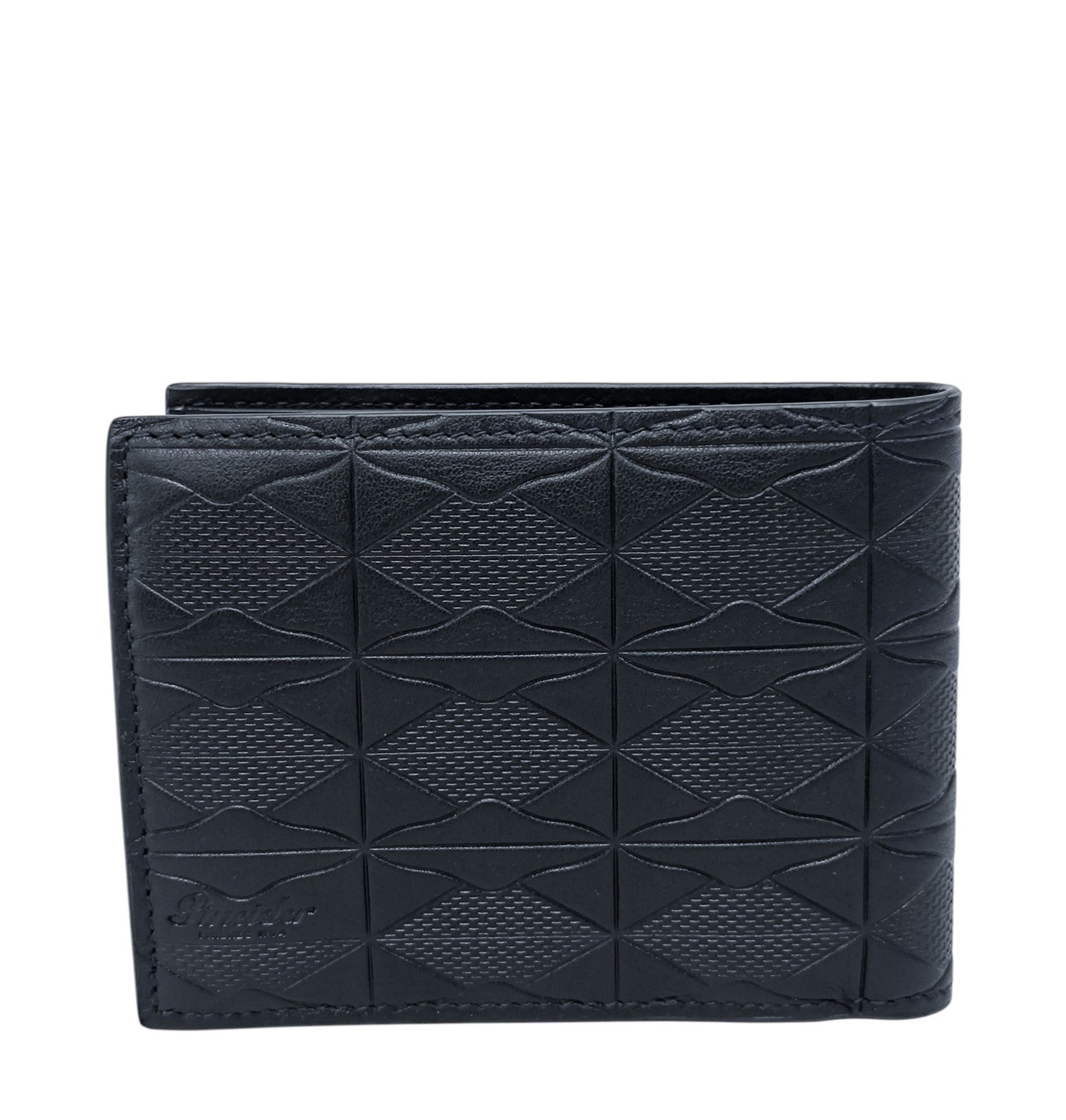 350$ PINEIDER FIRENZE 1774 Embossed Leather Bifold Wallet Blue Navy