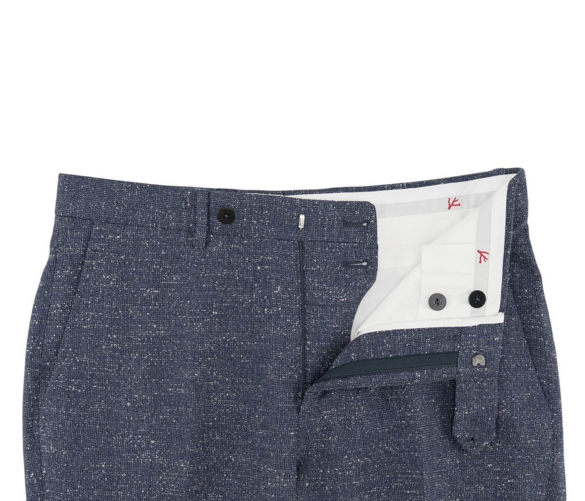 $6300 ISAIA NAPOLI "Capri" Blue Suit Bouclè Linen / Cotton 36 US / 46 EU 8R
