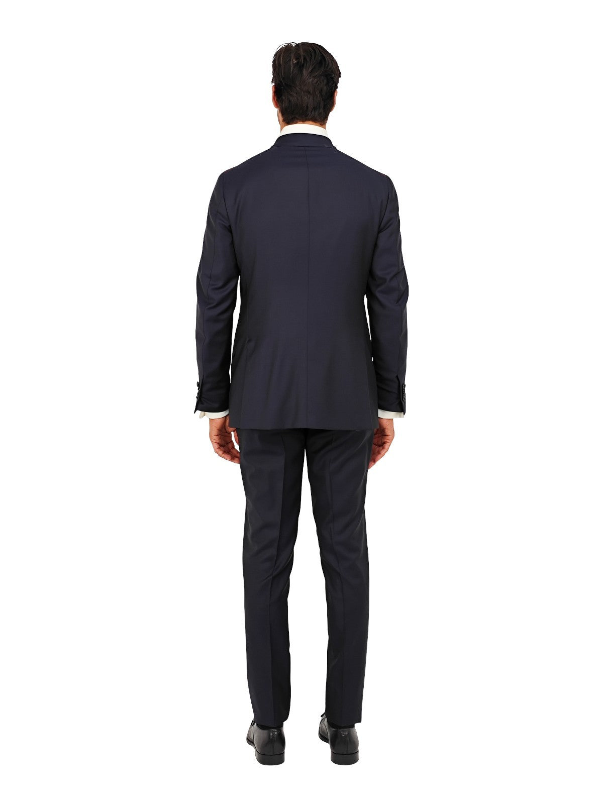 $6500 ISAIA NAPOLI "Aquaspider" Blue Navy Solid Hand-Sewn Suit Wool