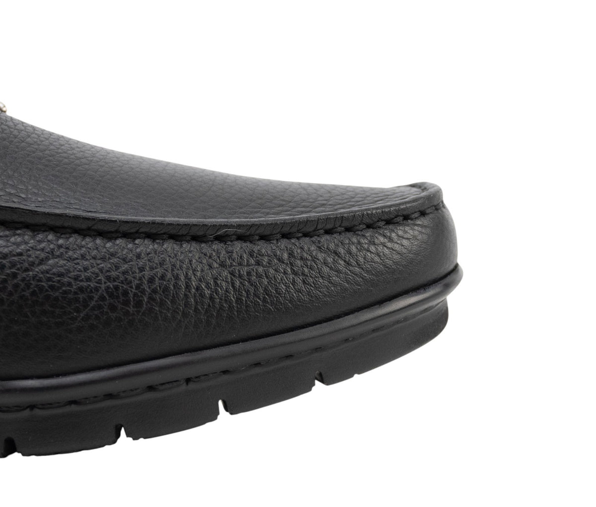 900$ TESTONI Mocs Black Grained Calf Black + Metal 4.5 UK / 5.5 US /  38.5 IT