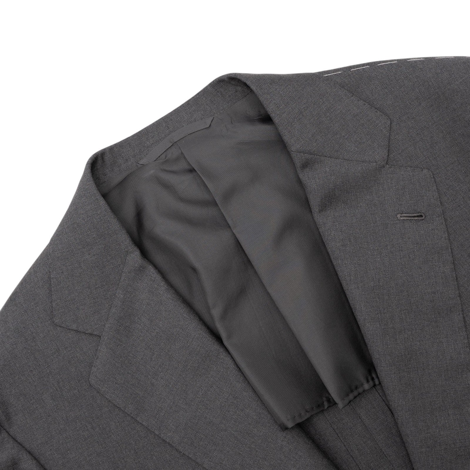 $3300 SARTORIO KITON NAPOLI Gray Suit Hand-Sewn Fine Wool Made in Napoli
