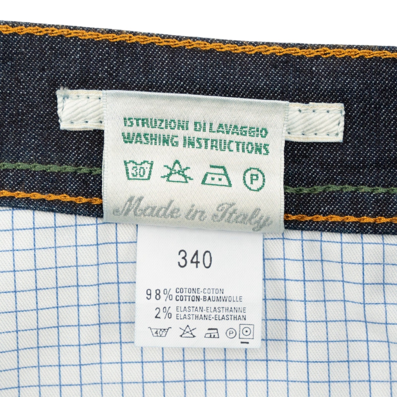 415$ LUIGI BORRELLI NAPOLI Raw Blue Denim Jeans Pant Cotton 34 US / 50 EU