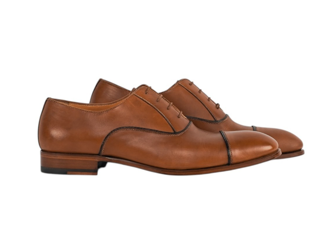 1300$ TESTONI 1929 "Iseo" Oxford Shoes Goodyear Welted Caramel 8 UK 9 US 42 IT