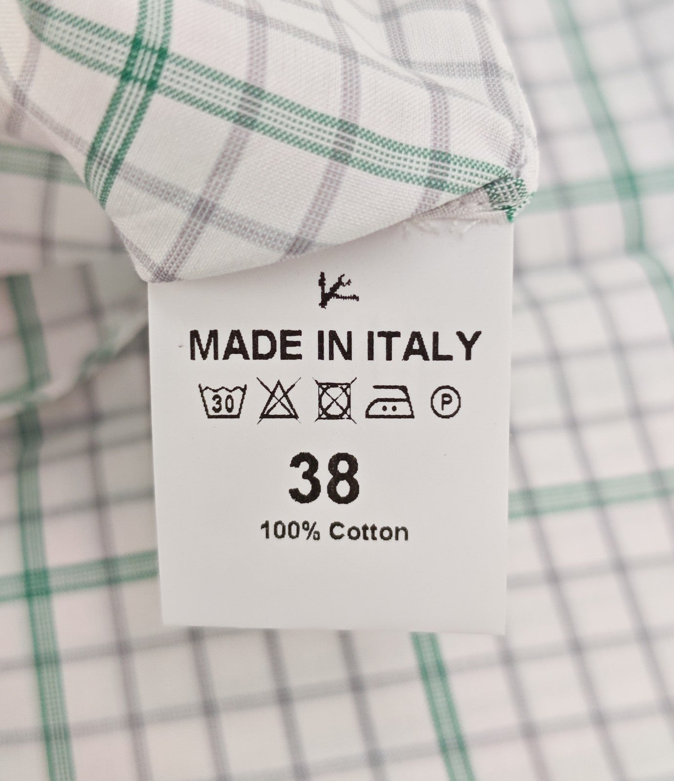 730$ ISAIA "Milano" Dress Shirt White Checks Hand-Sewn Fine Cotton 15- 38