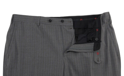 $6790 ISAIA NAPOLI "Gregorio" Gray Suit Hand-Sewn Wool Pinstripe