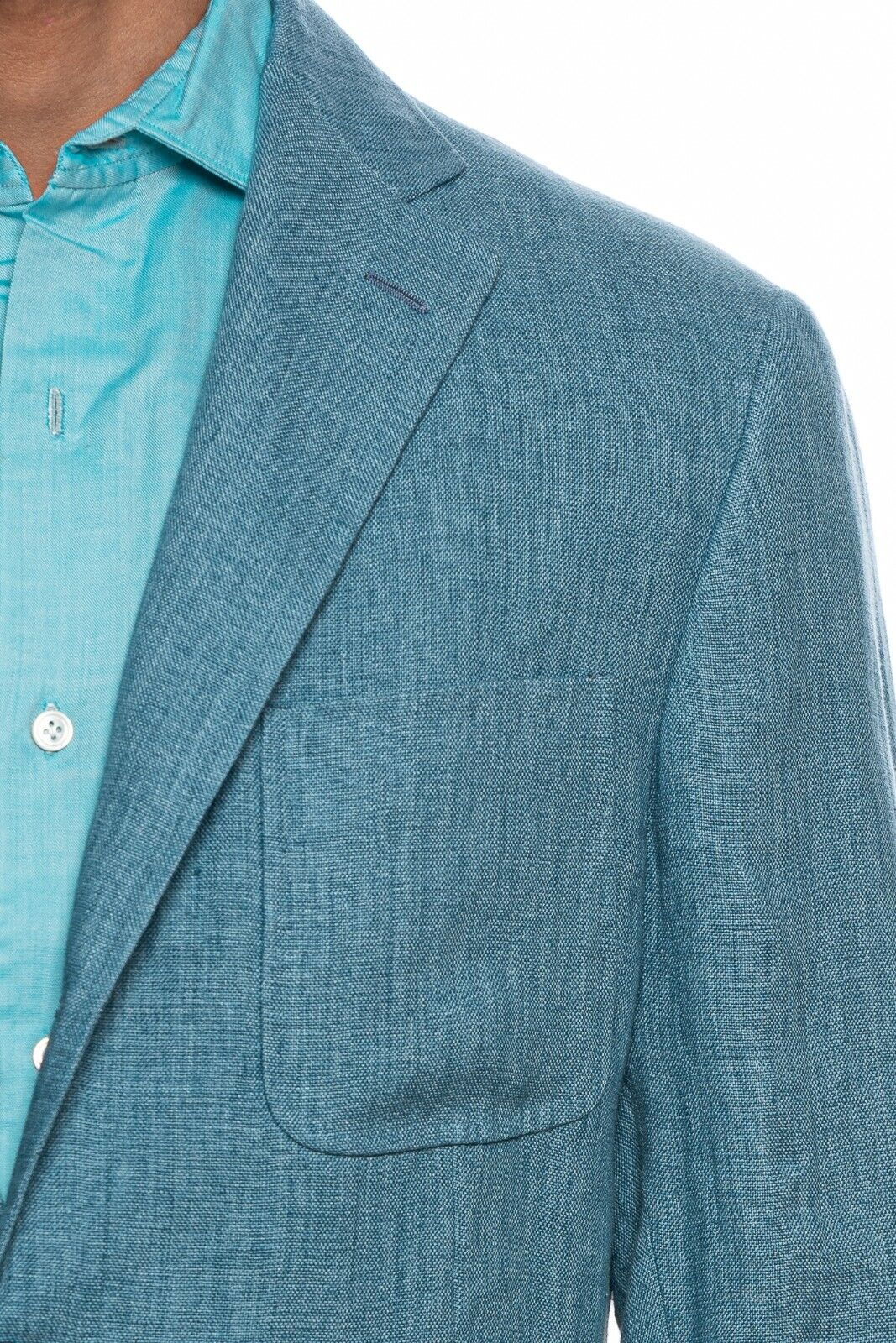 BELVEST Hand Made in Italy Jacket Blazer Pure Linen Aquamarine 40 US 50 EU 7 L
