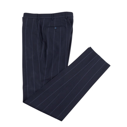 $6700 ISAIA "Gregorio" Dark Blue Suit Fine Wool Striped 42 US / 52 EU 8R